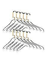 Rear View Thumbnail - Clear Clear Acrylic Clothes Hanger Set of 10 with Gold-Tone Hooks