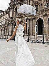 Front View Thumbnail - Neutral Clear Bubble Umbrella for Weddings