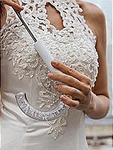 Side View Thumbnail - Neutral Clear Bubble Umbrella for Weddings