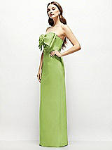 Alt View 3 Thumbnail - Mojito Strapless Satin Column Maxi Dress with Oversized Handcrafted Bow