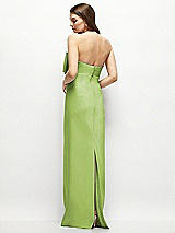 Alt View 4 Thumbnail - Mojito Strapless Satin Column Maxi Dress with Oversized Handcrafted Bow