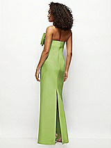 Rear View Thumbnail - Mojito Strapless Satin Column Maxi Dress with Oversized Handcrafted Bow
