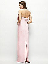 Alt View 4 Thumbnail - Ballet Pink Strapless Satin Column Maxi Dress with Oversized Handcrafted Bow