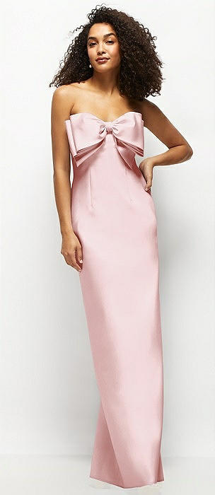 bridesmaid dress with different ways to wear it Dessy 3113 High Neck Tie Back Halter High Low Maxi Dress – Gigi's Closette  Ltd main image 0