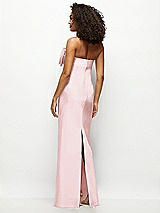 Rear View Thumbnail - Ballet Pink Strapless Satin Column Maxi Dress with Oversized Handcrafted Bow