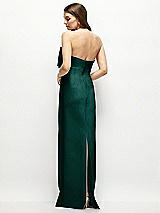 Alt View 4 Thumbnail - Evergreen Strapless Satin Column Maxi Dress with Oversized Handcrafted Bow