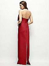 Alt View 4 Thumbnail - Garnet Strapless Satin Column Maxi Dress with Oversized Handcrafted Bow