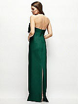 Alt View 4 Thumbnail - Hunter Green Strapless Satin Column Maxi Dress with Oversized Handcrafted Bow