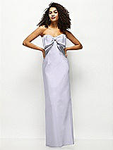 Alt View 1 Thumbnail - Silver Dove Strapless Satin Column Maxi Dress with Oversized Handcrafted Bow