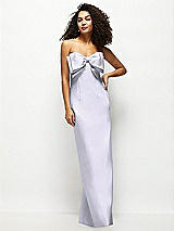 Front View Thumbnail - Silver Dove Strapless Satin Column Maxi Dress with Oversized Handcrafted Bow