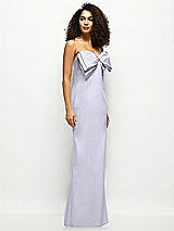 Side View Thumbnail - Silver Dove Strapless Satin Column Maxi Dress with Oversized Handcrafted Bow