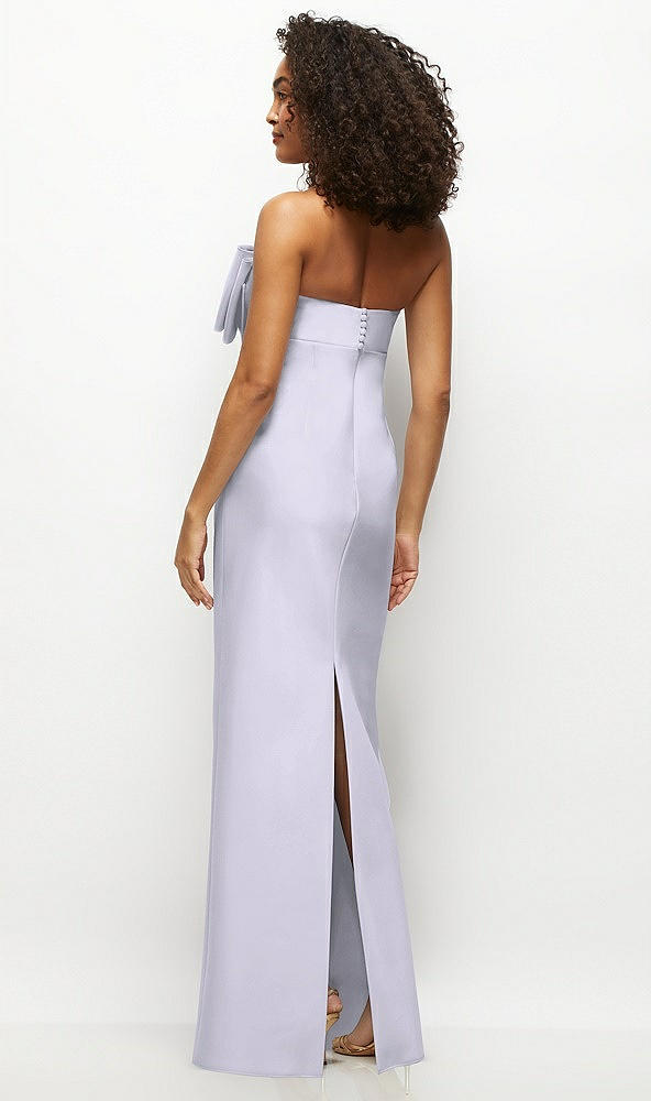 Back View - Silver Dove Strapless Satin Column Maxi Dress with Oversized Handcrafted Bow