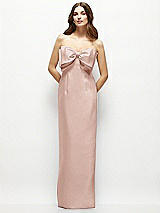 Alt View 2 Thumbnail - Toasted Sugar Strapless Satin Column Maxi Dress with Oversized Handcrafted Bow