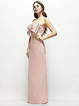 Alt View 3 Thumbnail - Toasted Sugar Strapless Satin Column Maxi Dress with Oversized Handcrafted Bow
