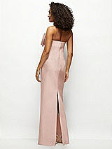 Rear View Thumbnail - Toasted Sugar Strapless Satin Column Maxi Dress with Oversized Handcrafted Bow