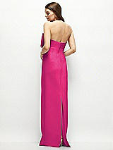 Alt View 4 Thumbnail - Think Pink Strapless Satin Column Maxi Dress with Oversized Handcrafted Bow