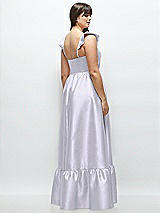 Alt View 3 Thumbnail - Silver Dove Satin Corset Maxi Dress with Ruffle Straps & Skirt