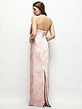 Alt View 4 Thumbnail - Bow And Blossom Print Strapless Floral Satin Column Maxi Dress with Oversized Bow