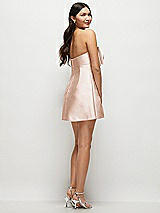 Rear View Thumbnail - Cameo Strapless Bell Skirt Satin Mini Dress with Oversized Bow