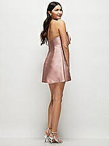 Rear View Thumbnail - Neu Nude Strapless Bell Skirt Satin Mini Dress with Oversized Bow
