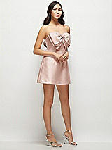 Side View Thumbnail - Toasted Sugar Strapless Bell Skirt Satin Mini Dress with Oversized Bow