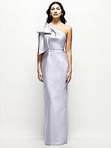 Front View Thumbnail - Silver Dove Oversized Bow One-Shoulder Satin Column Maxi Dress