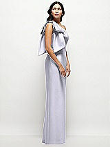 Side View Thumbnail - Silver Dove Oversized Bow One-Shoulder Satin Column Maxi Dress