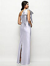 Rear View Thumbnail - Silver Dove Oversized Bow One-Shoulder Satin Column Maxi Dress