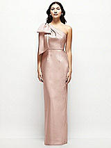 Front View Thumbnail - Toasted Sugar Oversized Bow One-Shoulder Satin Column Maxi Dress