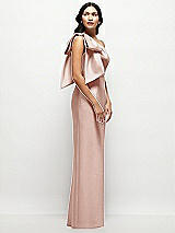 Side View Thumbnail - Toasted Sugar Oversized Bow One-Shoulder Satin Column Maxi Dress
