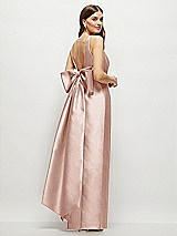 Front View Thumbnail - Toasted Sugar Scoop Neck Corset Satin Maxi Dress with Floor-Length Bow Tails