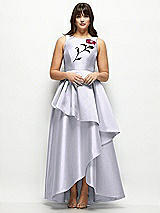 Front View Thumbnail - Silver Dove Beaded Floral Bodice Satin Maxi Dress with Layered Ballgown Skirt