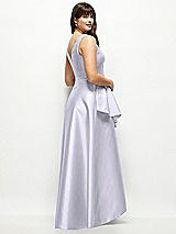 Rear View Thumbnail - Silver Dove Beaded Floral Bodice Satin Maxi Dress with Layered Ballgown Skirt