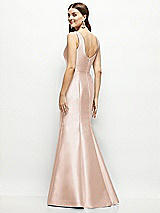 Rear View Thumbnail - Cameo Satin Square Neck Fit and Flare Maxi Dress