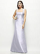 Front View Thumbnail - Silver Dove Satin Square Neck Fit and Flare Maxi Dress