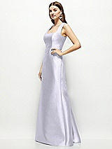 Side View Thumbnail - Silver Dove Satin Square Neck Fit and Flare Maxi Dress