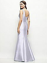 Rear View Thumbnail - Silver Dove Satin Square Neck Fit and Flare Maxi Dress
