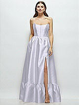 Front View Thumbnail - Silver Dove Strapless Cat-Eye Boned Bodice Maxi Dress with Ruffle Hem