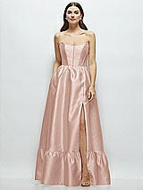Front View Thumbnail - Toasted Sugar Strapless Cat-Eye Boned Bodice Maxi Dress with Ruffle Hem
