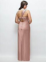 Alt View 3 Thumbnail - Neu Nude Satin Twist Bandeau One-Shoulder Bias Maxi Dress