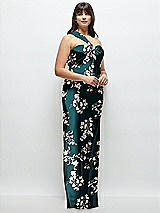 Alt View 2 Thumbnail - Vintage Primrose Floral Satin Twist Bandeau One-Shoulder Bias Maxi Dress