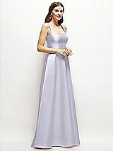 Side View Thumbnail - Silver Dove Square-Neck Satin Maxi Dress with Full Skirt