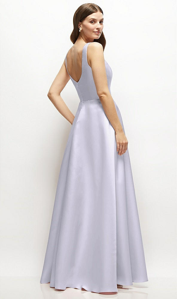 Back View - Silver Dove Square-Neck Satin Maxi Dress with Full Skirt