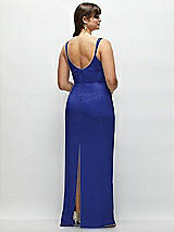 Alt View 3 Thumbnail - Cobalt Blue Corset Midriff Crepe Column Maxi Dress