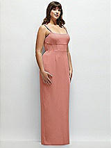 Alt View 2 Thumbnail - Desert Rose Corset Midriff Crepe Column Maxi Dress
