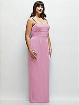 Alt View 2 Thumbnail - Powder Pink Corset Midriff Crepe Column Maxi Dress