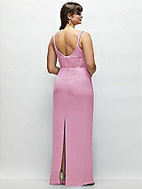 Alt View 3 Thumbnail - Powder Pink Corset Midriff Crepe Column Maxi Dress