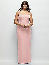 Alt View 1 Thumbnail - Rose - PANTONE Rose Quartz Corset Midriff Crepe Column Maxi Dress