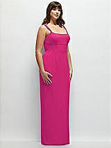 Alt View 2 Thumbnail - Think Pink Corset Midriff Crepe Column Maxi Dress