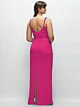 Alt View 3 Thumbnail - Think Pink Corset Midriff Crepe Column Maxi Dress